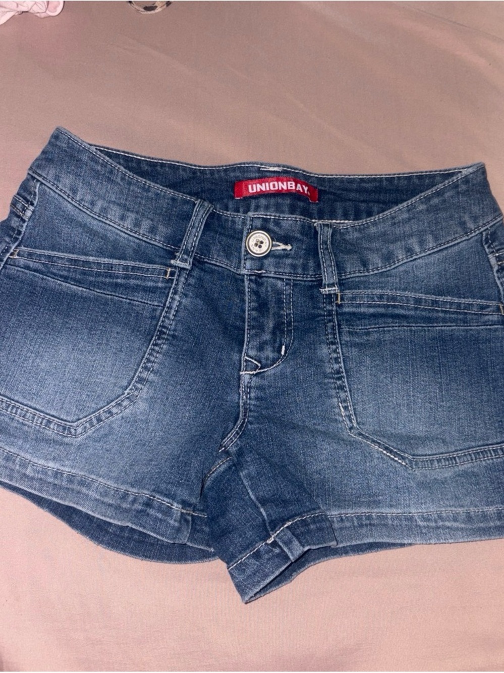 UNIONBAY Women's Blue Washed Denim Shorts